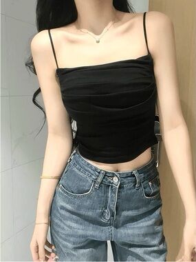 New 5cm Push up padded cami top black women